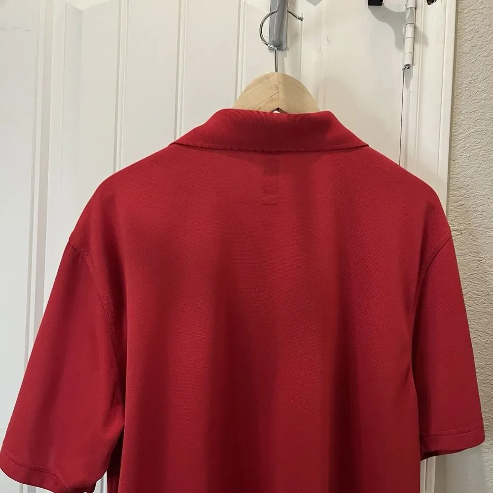 PGA TOUR Polo Shirt Mens XL Red Airflux Golf Performance Short Sleeve Collared